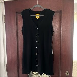 UNIF Black Sleeveless Button-Down Shirt